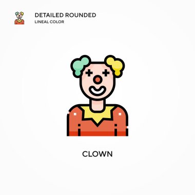 Palyaço vektör simgesi. Modern vektör illüstrasyon kavramları. Düzenlemesi ve kişiselleştirmesi kolay.
