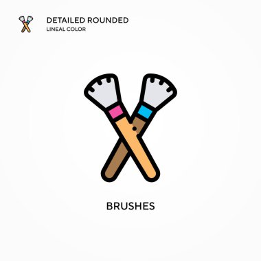 Fırça vektör simgesi. Modern vektör illüstrasyon kavramları. Düzenlemesi ve kişiselleştirmesi kolay.