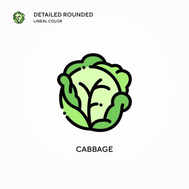 Lahana vektör simgesi. Modern vektör illüstrasyon kavramları. Düzenlemesi ve kişiselleştirmesi kolay.