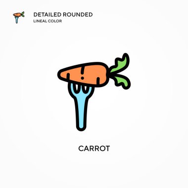 Havuç vektör simgesi. Modern vektör illüstrasyon kavramları. Düzenlemesi ve kişiselleştirmesi kolay.