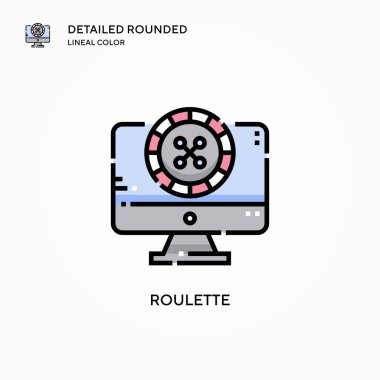 Rulet vektör simgesi. Modern vektör illüstrasyon kavramları. Düzenlemesi ve kişiselleştirmesi kolay.