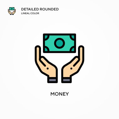 Para vektör simgesi. Modern vektör illüstrasyon kavramları. Düzenlemesi ve kişiselleştirmesi kolay.