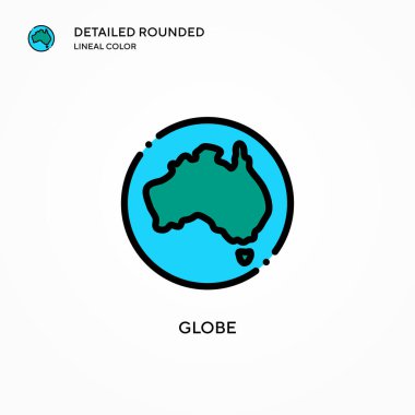 Dünya vektör simgesi. Modern vektör illüstrasyon kavramları. Düzenlemesi ve kişiselleştirmesi kolay.