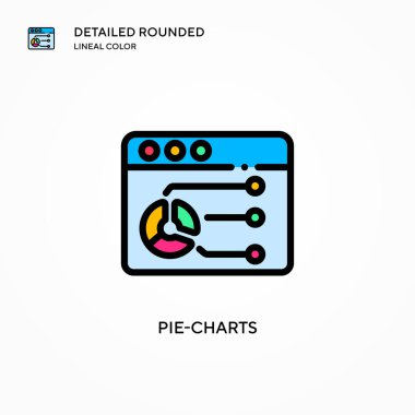 Turta grafikleri vektör simgesi. Modern vektör illüstrasyon kavramları. Düzenlemesi ve kişiselleştirmesi kolay.