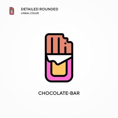 Çikolata çubuğu vektör simgesi. Modern vektör illüstrasyon kavramları. Düzenlemesi ve kişiselleştirmesi kolay.