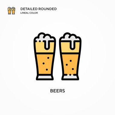 Bira vektör simgesi. Modern vektör illüstrasyon kavramları. Düzenlemesi ve kişiselleştirmesi kolay.