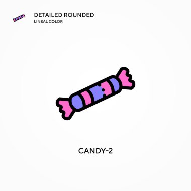 Candy-2 vektör simgesi. Modern vektör illüstrasyon kavramları. Düzenlemesi ve kişiselleştirmesi kolay.