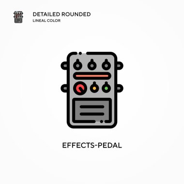 Efekt-pedal vektör simgesi. Modern vektör illüstrasyon kavramları. Düzenlemesi ve kişiselleştirmesi kolay.