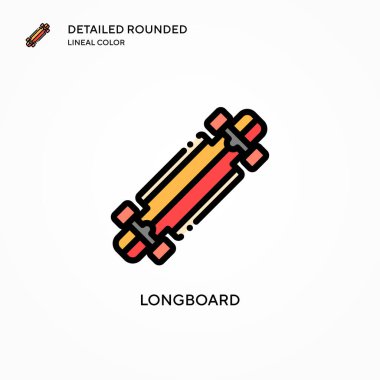 Uzun tahta vektör simgesi. Modern vektör illüstrasyon kavramları. Düzenlemesi ve kişiselleştirmesi kolay.