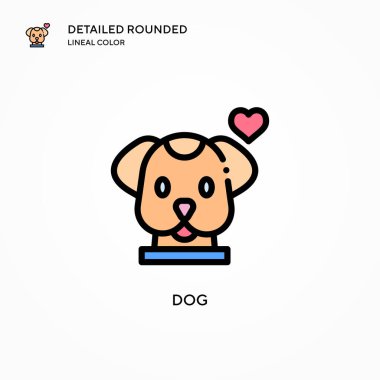 Köpek vektör simgesi. Modern vektör illüstrasyon kavramları. Düzenlemesi ve kişiselleştirmesi kolay.