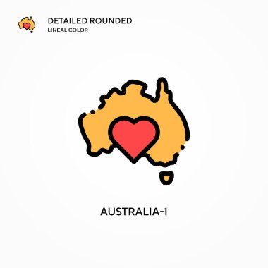 Avusturalya-1 vektör simgesi. Modern vektör illüstrasyon kavramları. Düzenlemesi ve kişiselleştirmesi kolay.