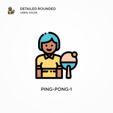 Masa tenisi-1 vektör simgesi. Modern vektör illüstrasyon kavramları. Düzenlemesi ve kişiselleştirmesi kolay.
