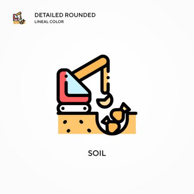 Toprak vektör simgesi. Modern vektör illüstrasyon kavramları. Düzenlemesi ve kişiselleştirmesi kolay.