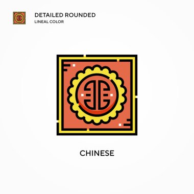 Çin vektör simgesi. Modern vektör illüstrasyon kavramları. Düzenlemesi ve kişiselleştirmesi kolay.
