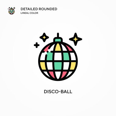 Disko topu vektör simgesi. Modern vektör illüstrasyon kavramları. Düzenlemesi ve kişiselleştirmesi kolay.