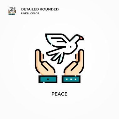 Barış vektör simgesi. Modern vektör illüstrasyon kavramları. Düzenlemesi ve kişiselleştirmesi kolay.