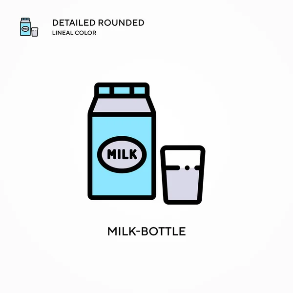 Icono Del Vector Leche Botella Conceptos Modernos Ilustración Vectorial Fácil — Vector de stock