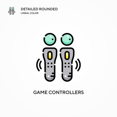 Oyun denetleyicileri vektör simgesi. Modern vektör illüstrasyon kavramları. Düzenlemesi ve kişiselleştirmesi kolay.
