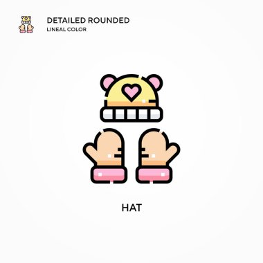 Şapka vektör simgesi. Modern vektör illüstrasyon kavramları. Düzenlemesi ve kişiselleştirmesi kolay.