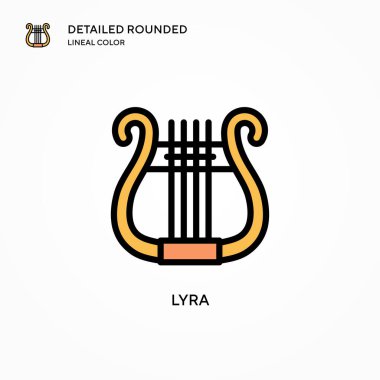 Lyra vektör simgesi. Modern vektör illüstrasyon kavramları. Düzenlemesi ve kişiselleştirmesi kolay.