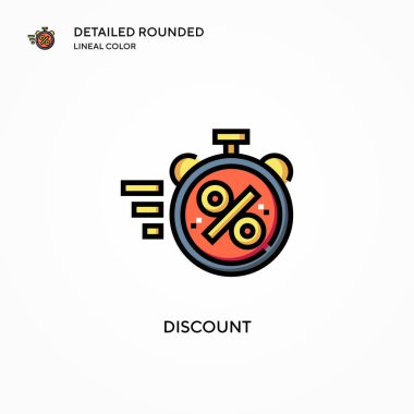 İndirimli vektör simgesi. Modern vektör illüstrasyon kavramları. Düzenlemesi ve kişiselleştirmesi kolay.