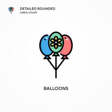 Balon vektör simgesi. Modern vektör illüstrasyon kavramları. Düzenlemesi ve kişiselleştirmesi kolay.