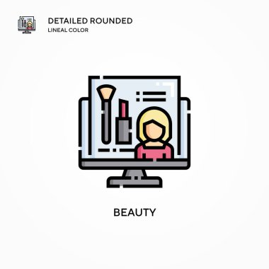 Güzellik vektör simgesi. Modern vektör illüstrasyon kavramları. Düzenlemesi ve kişiselleştirmesi kolay.