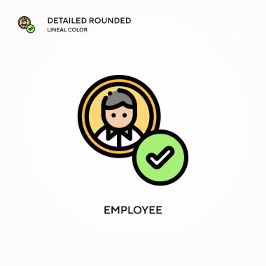 Çalışan vektör simgesi. Modern vektör illüstrasyon kavramları. Düzenlemesi ve kişiselleştirmesi kolay.