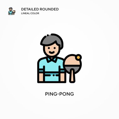 Masa tenisi vektör simgesi. Modern vektör illüstrasyon kavramları. Düzenlemesi ve kişiselleştirmesi kolay.