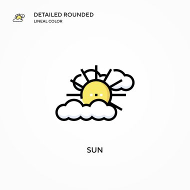 Güneş vektör simgesi. Modern vektör illüstrasyon kavramları. Düzenlemesi ve kişiselleştirmesi kolay.