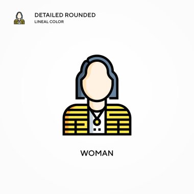 Kadın vektör simgesi. Modern vektör illüstrasyon kavramları. Düzenlemesi ve kişiselleştirmesi kolay.