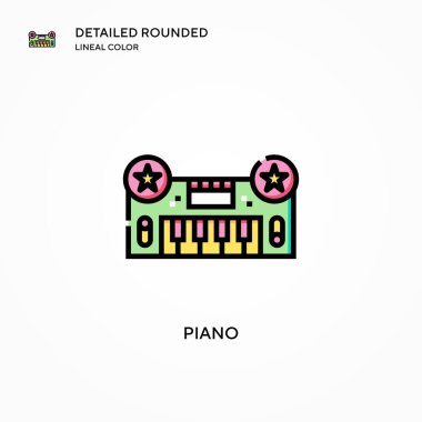 Piyano vektör ikonu. Modern vektör illüstrasyon kavramları. Düzenlemesi ve kişiselleştirmesi kolay.