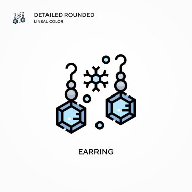 Küpe vektör ikonu. Modern vektör illüstrasyon kavramları. Düzenlemesi ve kişiselleştirmesi kolay.