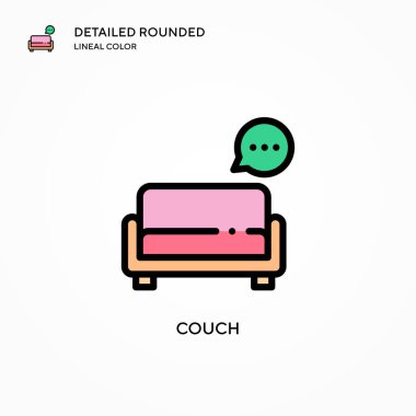 Koltuk vektör simgesi. Modern vektör illüstrasyon kavramları. Düzenlemesi ve kişiselleştirmesi kolay.