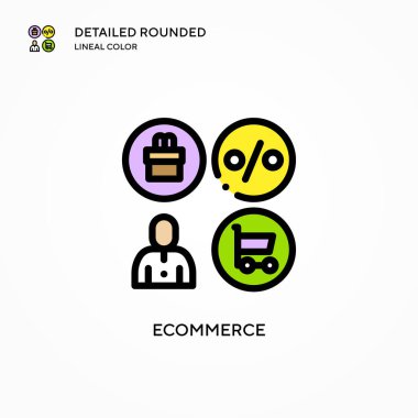 Ticaret vektör simgesi. Modern vektör illüstrasyon kavramları. Düzenlemesi ve kişiselleştirmesi kolay.