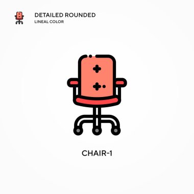 Koltuk-1 vektör simgesi. Modern vektör illüstrasyon kavramları. Düzenlemesi ve kişiselleştirmesi kolay.