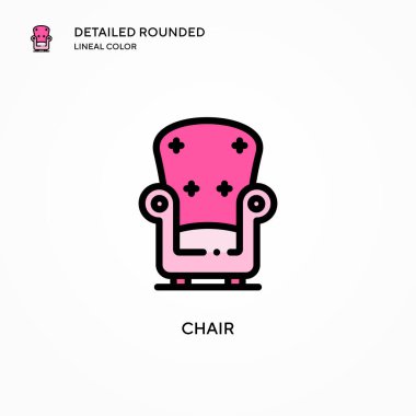 Sandalye vektör simgesi. Modern vektör illüstrasyon kavramları. Düzenlemesi ve kişiselleştirmesi kolay.