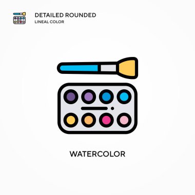 Suluboya vektör simgesi. Modern vektör illüstrasyon kavramları. Düzenlemesi ve kişiselleştirmesi kolay.