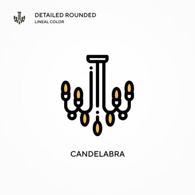 Şamdan vektör ikonu. Modern vektör illüstrasyon kavramları. Düzenlemesi ve kişiselleştirmesi kolay.