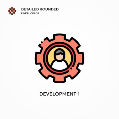 Geliştirme-1 vektör simgesi. Modern vektör illüstrasyon kavramları. Düzenlemesi ve kişiselleştirmesi kolay.