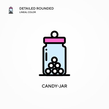 Şeker kavanozu vektör simgesi. Modern vektör illüstrasyon kavramları. Düzenlemesi ve kişiselleştirmesi kolay.