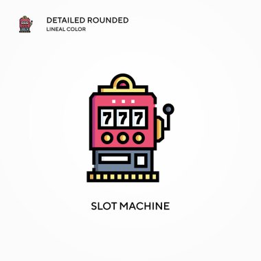 Slot makinesi vektör simgesi. Modern vektör illüstrasyon kavramları. Düzenlemesi ve kişiselleştirmesi kolay.