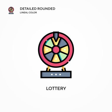 Piyango ikonu. Modern vektör illüstrasyon kavramları. Düzenlemesi ve kişiselleştirmesi kolay.