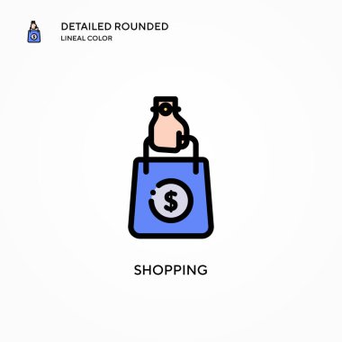 Alışveriş vektörü ikonu. Modern vektör illüstrasyon kavramları. Düzenlemesi ve kişiselleştirmesi kolay.