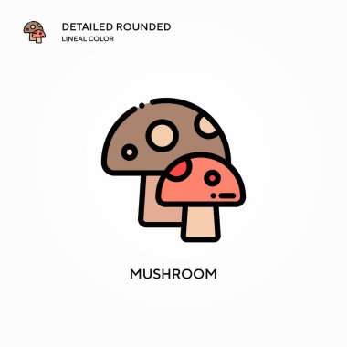 Mantar vektör simgesi. Modern vektör illüstrasyon kavramları. Düzenlemesi ve kişiselleştirmesi kolay.