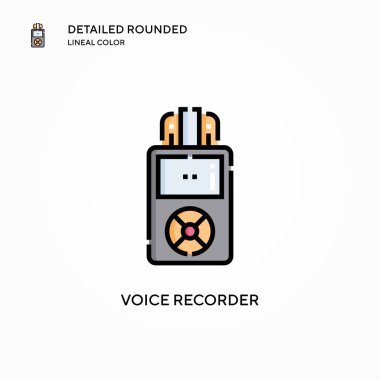 Ses kaydedici vektör simgesi. Modern vektör illüstrasyon kavramları. Düzenlemesi ve kişiselleştirmesi kolay.