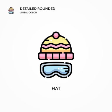 Şapka vektör simgesi. Modern vektör illüstrasyon kavramları. Düzenlemesi ve kişiselleştirmesi kolay.