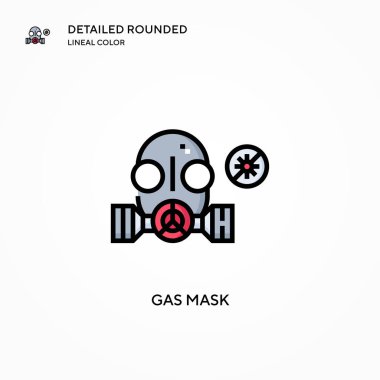 Gaz maskesi vektör simgesi. Modern vektör illüstrasyon kavramları. Düzenlemesi ve kişiselleştirmesi kolay.