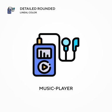 Müzik çalar vektör simgesi. Modern vektör illüstrasyon kavramları. Düzenlemesi ve kişiselleştirmesi kolay.