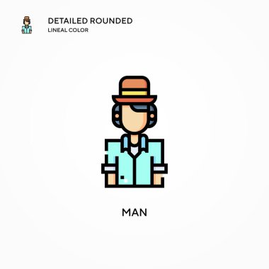 İnsan vektör simgesi. Modern vektör illüstrasyon kavramları. Düzenlemesi ve kişiselleştirmesi kolay.